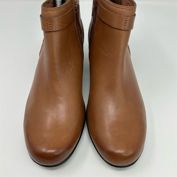 Clarks Women's Malia Hawthorn Brown Leather Ankle Booties Size 10 - Picture 5 of 13